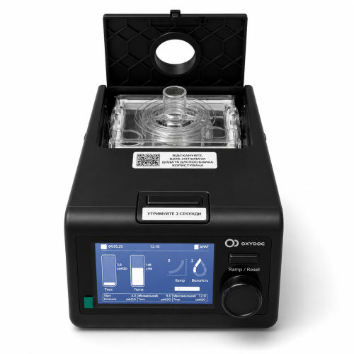 Апарат неінвазивної вентиляції OXYDOC CPAP/BіPAP/ST Black Edition з зволожувачем Апарат неінвазивної вентиляції OXYDOC CPAP/BіPAP/ST Black Edition з зволожувачем