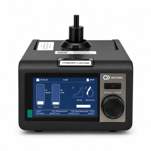 Апарат неінвазивної вентиляції OXYDOC CPAP/BіPAP/ST Black Edition з зволожувачем Апарат неінвазивної вентиляції OXYDOC CPAP/BіPAP/ST Black Edition з зволожувачем