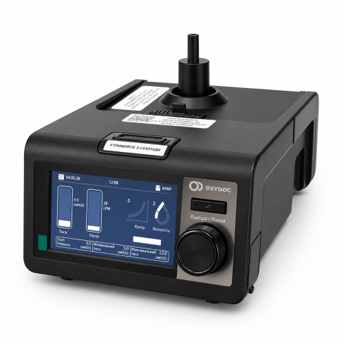 Апарат неінвазивної вентиляції OXYDOC CPAP/BіPAP/ST Black Edition з маскою розмір M і зволожувачем Апарат неінвазивної вентиляції OXYDOC CPAP/BіPAP/ST Black Edition з маскою розмір M і зволожувачем