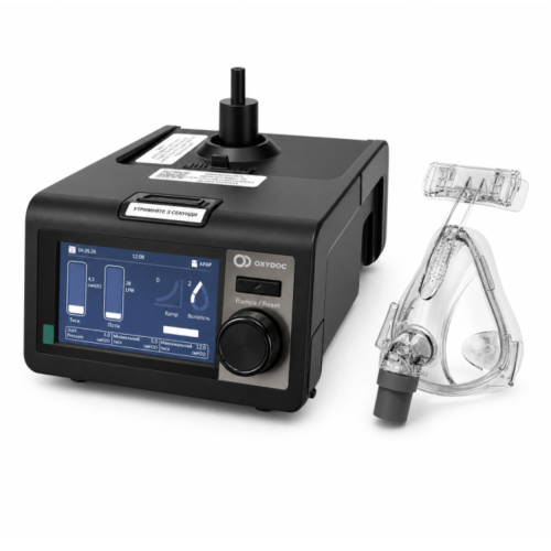 Апарат неінвазивної вентиляції OXYDOC CPAP/BіPAP/ST/AVAPS Black Edition з маскою розмір M і зволожувачем Апарат неінвазивної вентиляції OXYDOC CPAP/BіPAP/ST/AVAPS Black Edition з маскою розмір M і зволожувачем